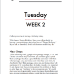 A page of text with the words " tuesday week 2 ".